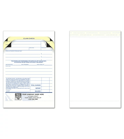 Jewelry Repair Order Forms with Envelope