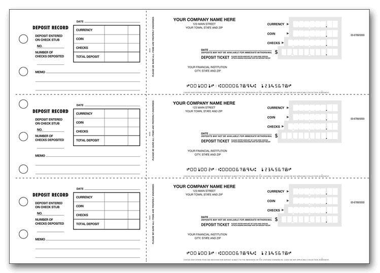 Personalized 3-Per-Page Deposit Tickets