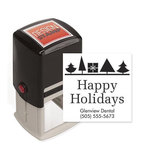 Holiday Trees & Gift Design Stamp - Self-Inking