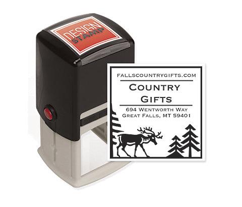 Country Moose Design Stamp - Self-Inking