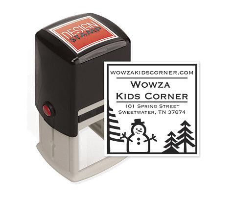 Country Snowman Design Stamp - Self-Inking