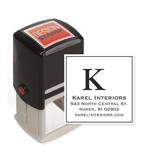 Simple Script Monogram Design Stamp - Self-Inking
