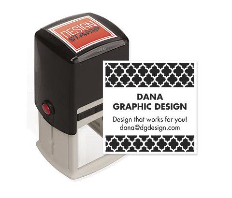 Bold Quatrefoil Design Stamp - Self-Inking