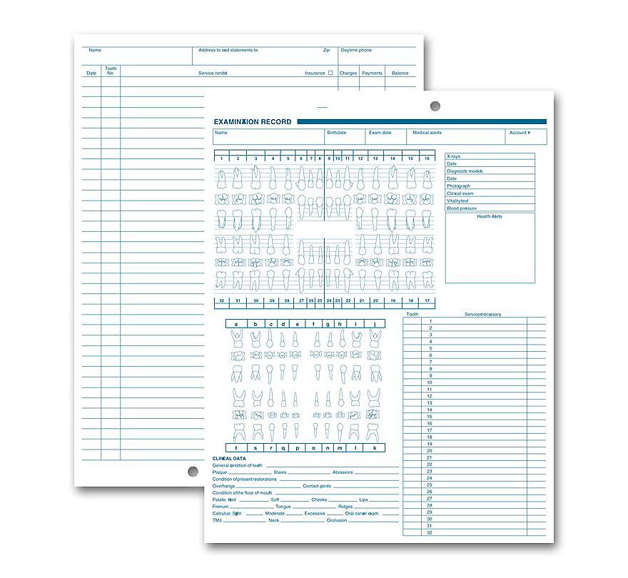Dental Exam Record Anatomic & Periodontic Diagrams