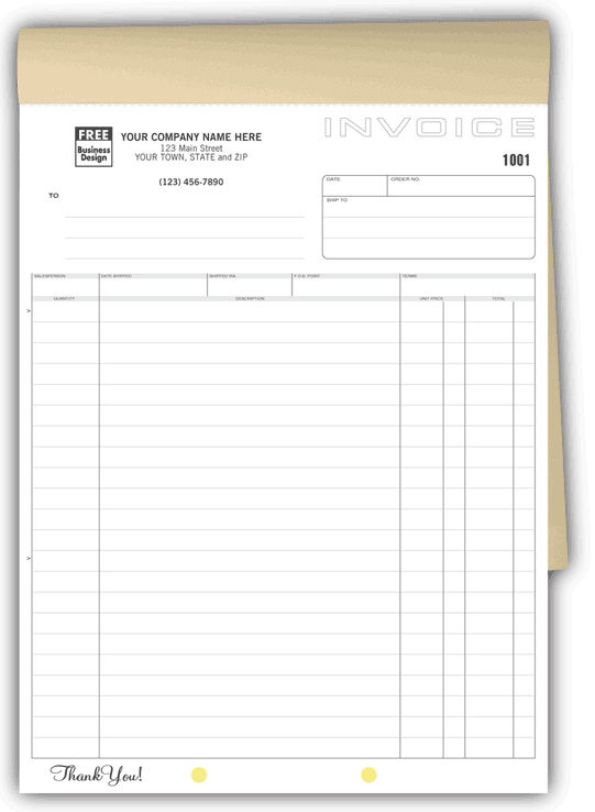 Triplicate Invoice Business Forms