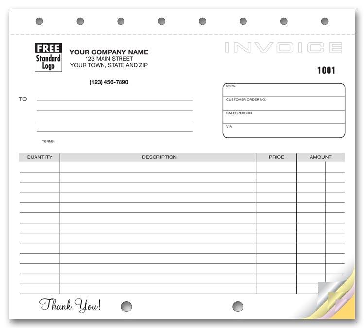 Compact Carbonless Custom Invoices