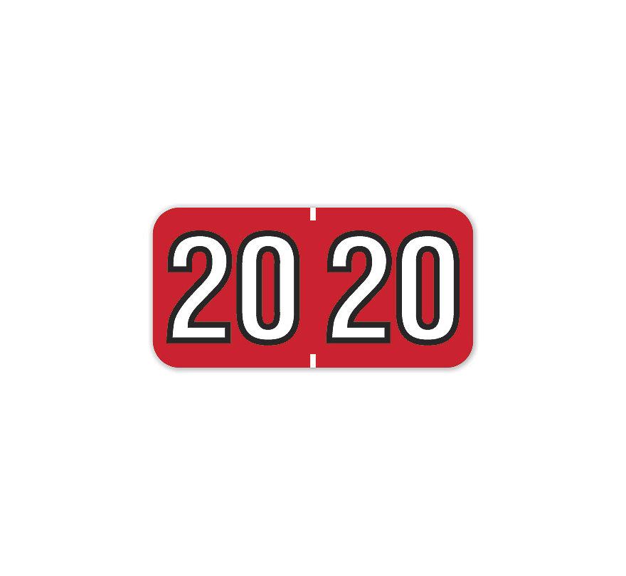 2020 Barkley End Tab Compatible Year Label Rolls Red