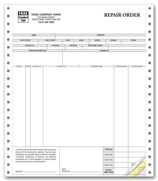 Repair Orders, Continuous, Classic