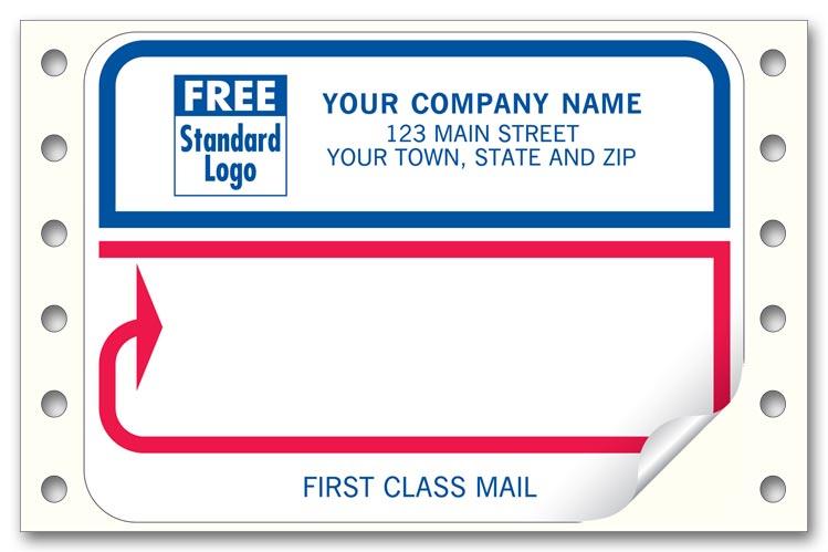 First Class Red and Blue Labels