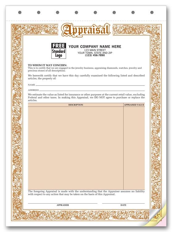 Jewelry Appraisal Forms