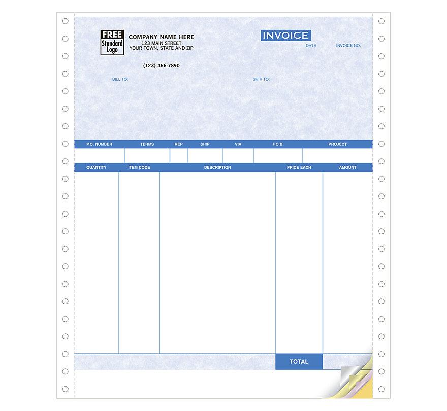 Product Invoices, Continuous, Parchment