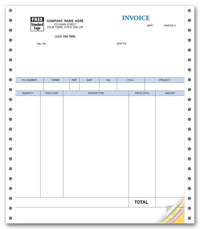 Continuous Product Invoice with Packing Lists