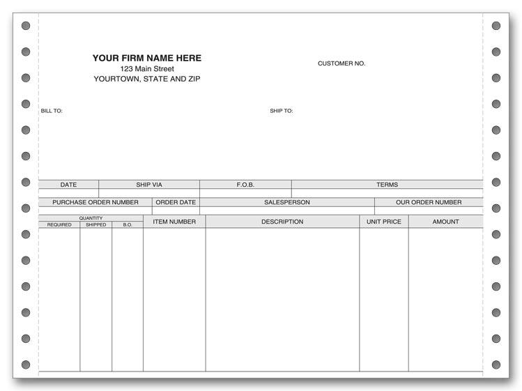 Continuous Invoices, Short Format