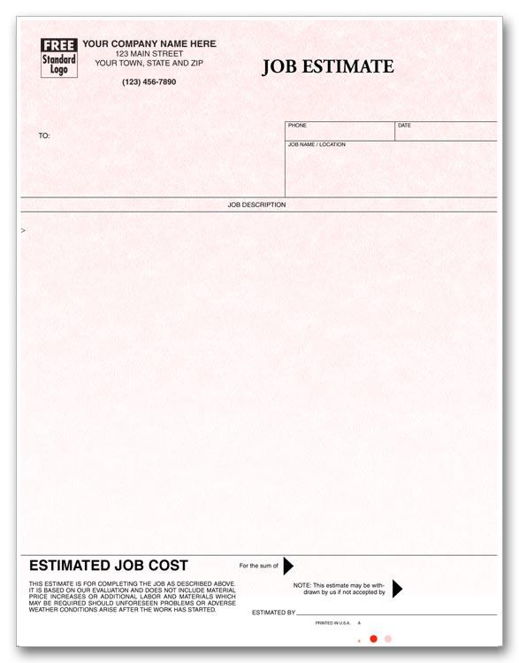 Laser Job Estimate - Parchment