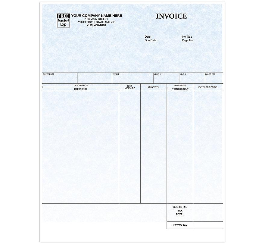 Laser Service Invoice Parchment