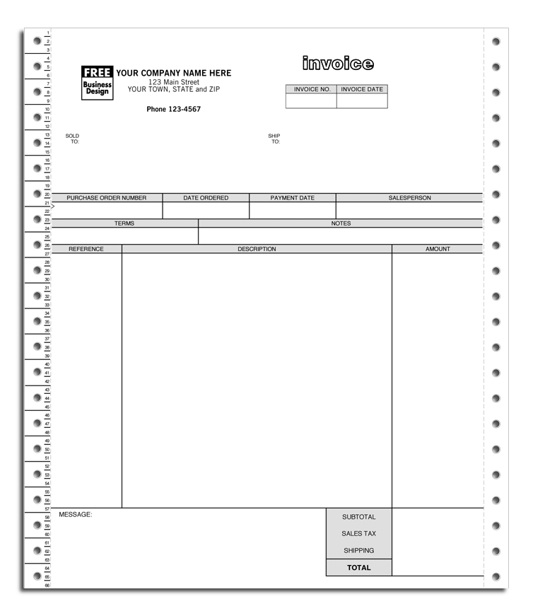Continuous Service Invoice for One-Write Plus