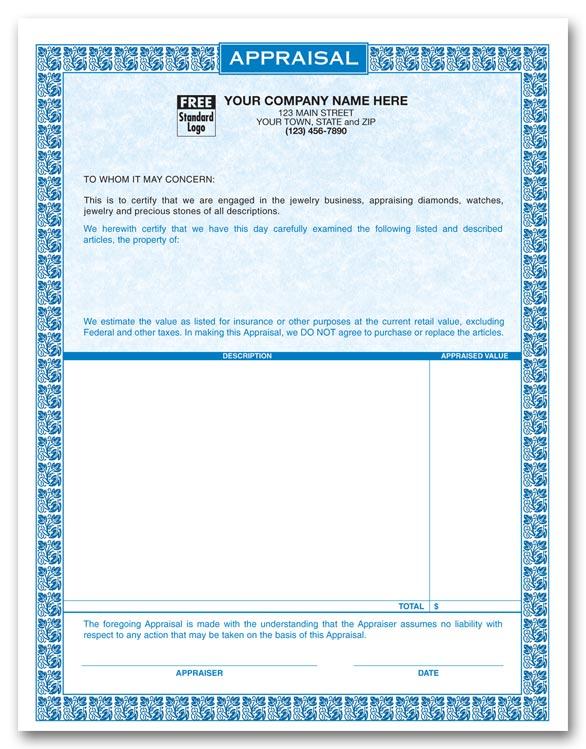 Laser Appraisal Form Parchment