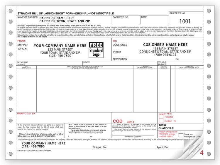 Continuous Bill of Lading Forms