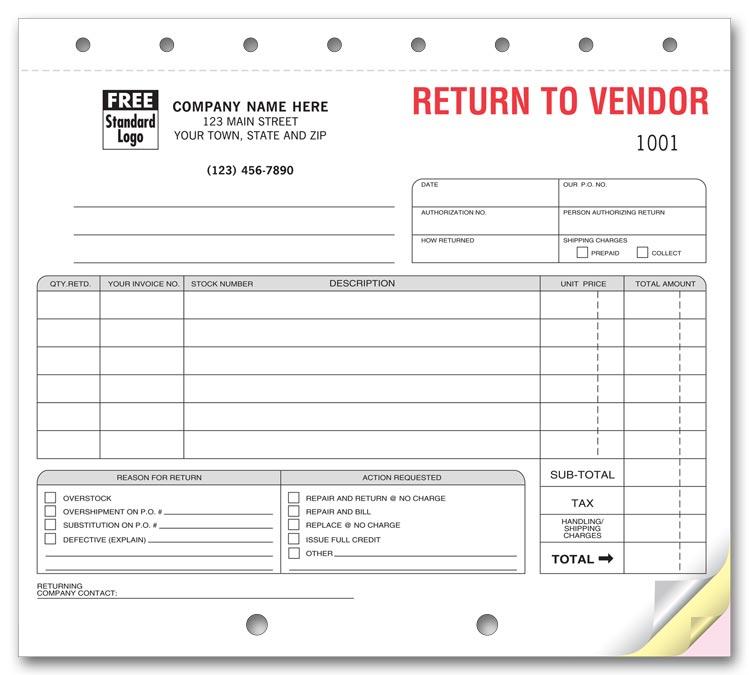 Merchandise Return Business Forms