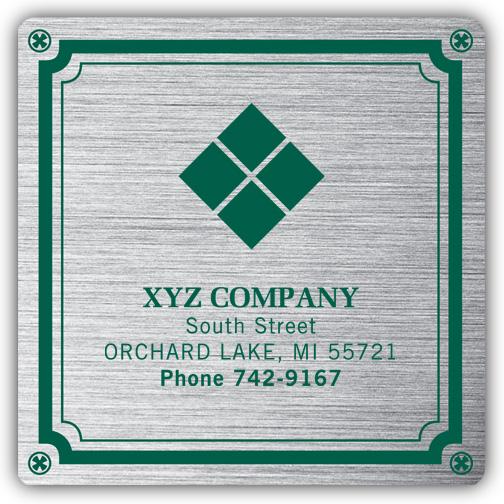 Custom Printed Weatherproof Plate Label, Brushed Silver Poly
