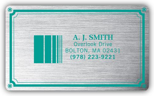 Branded Weatherproof Plate Label, Brushed Silver Poly