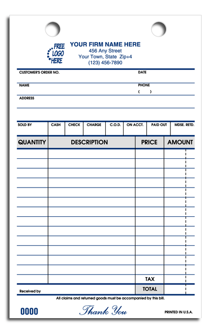 Large Preprinted Register Forms