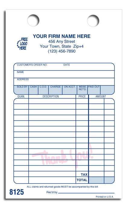 Register Forms for Cash and Carry