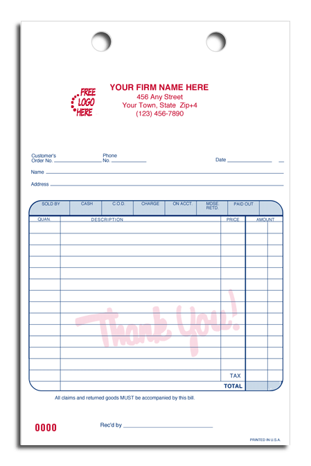 Register Forms – Cash & Carry