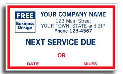 Service Due Sticker Labels