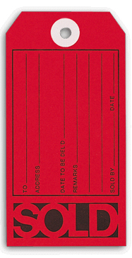 Red Sold Tags with Imprint