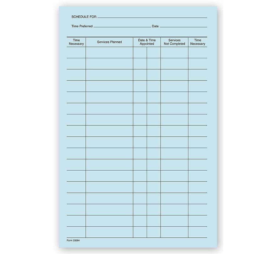 Dental Treatment Schedules