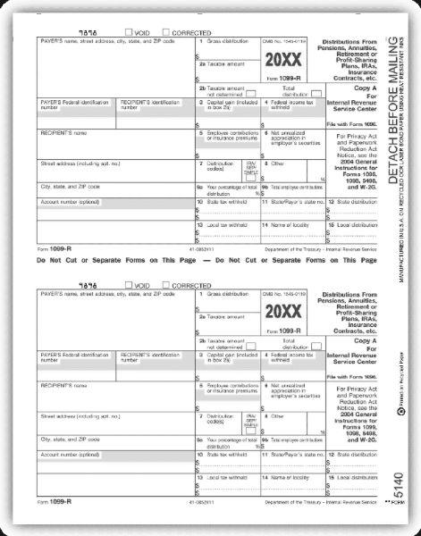 Laser 1099 R, Federal Copy A