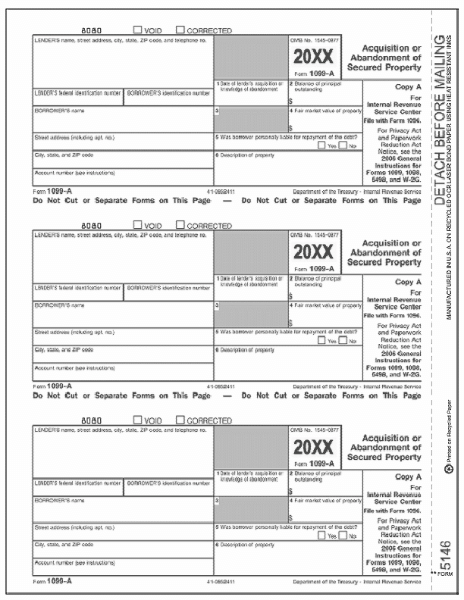 Laser 1099 A, Federal Copy A