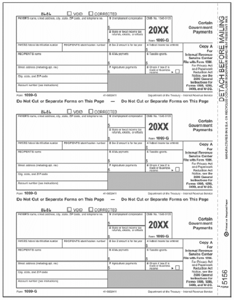 Laser 1099 G, Federal Copy A