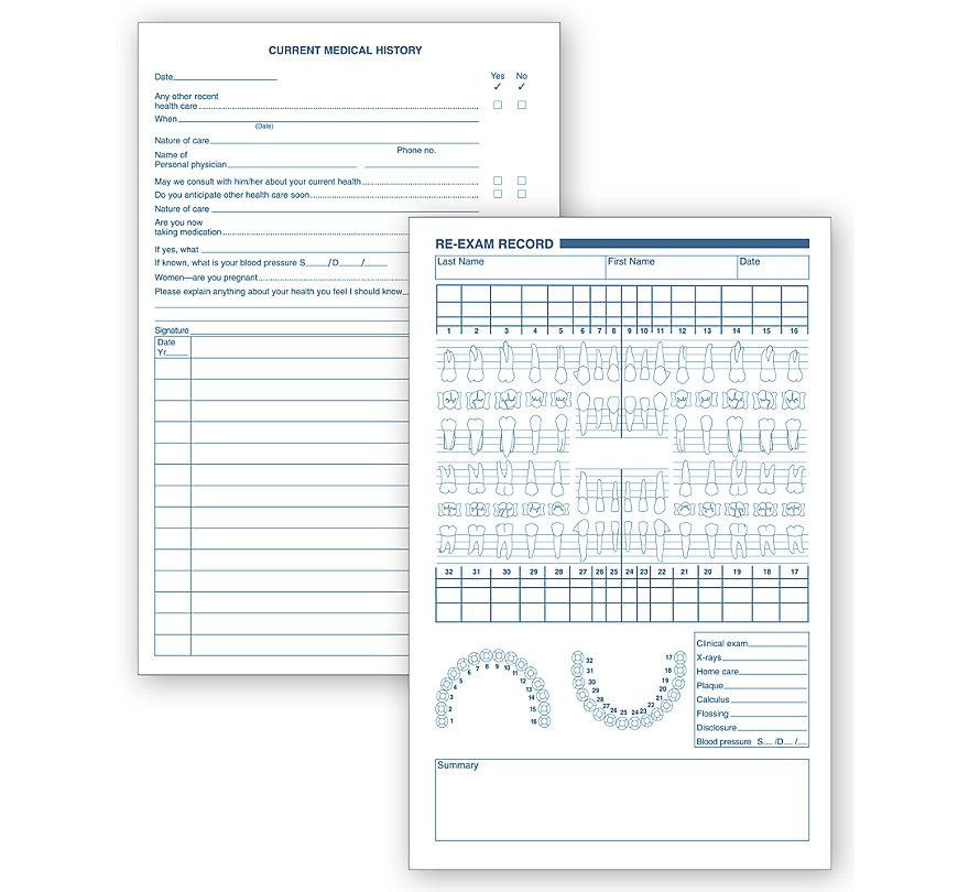 Dental Re Examination Records White Ledger