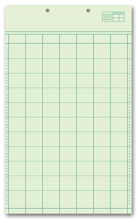 Legal Size Columnar Work Sheets