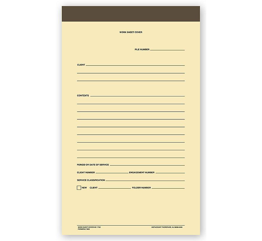 Binders Work Sheet