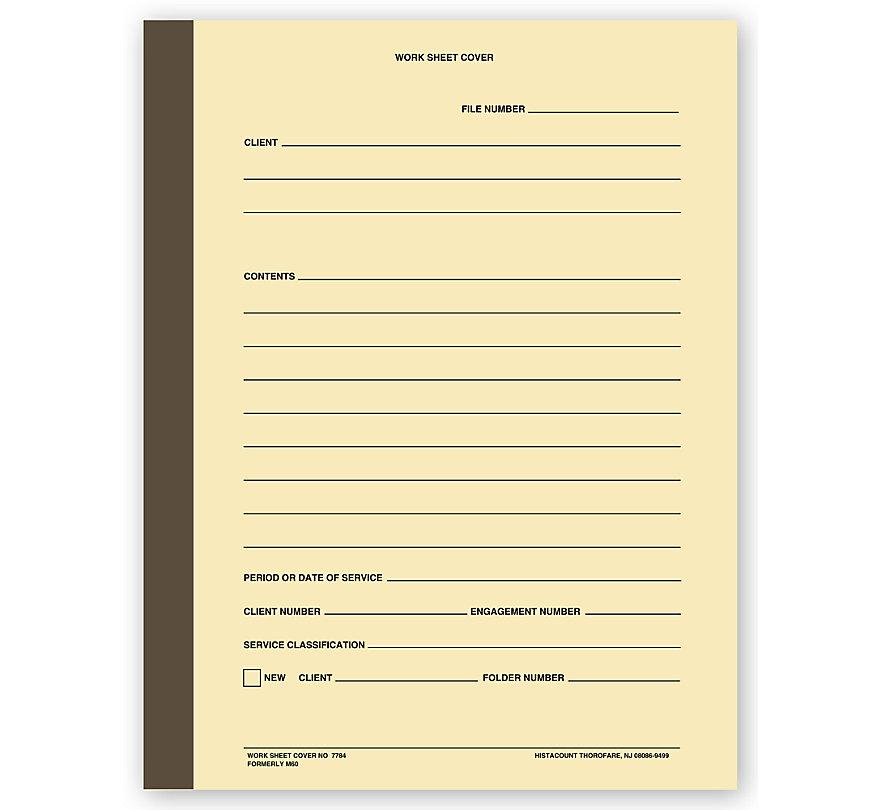 Binders Work Sheet