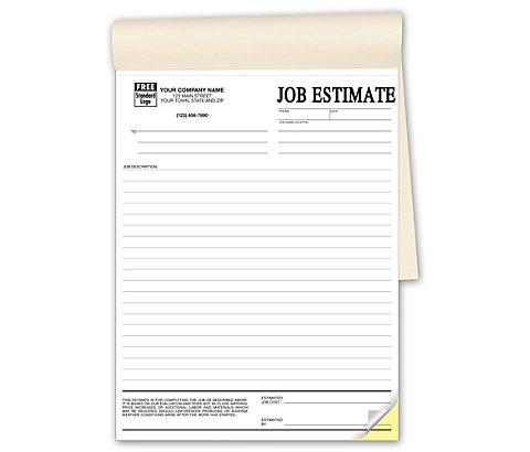 Duplicate Job Estimate Forms In Books