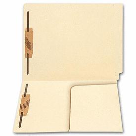 End Tab Half Pocket Manila Folder, 11 pt, Two Fastener