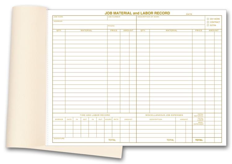 Material & Labor Business Forms