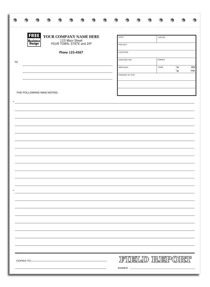 Field Report Forms