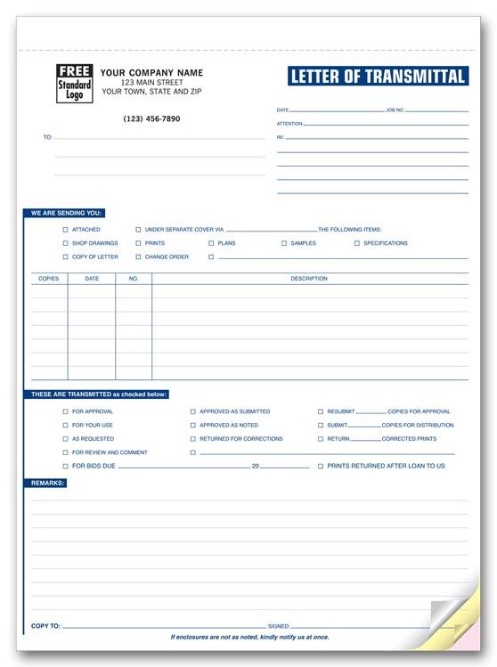 Letter of Transmittal Forms