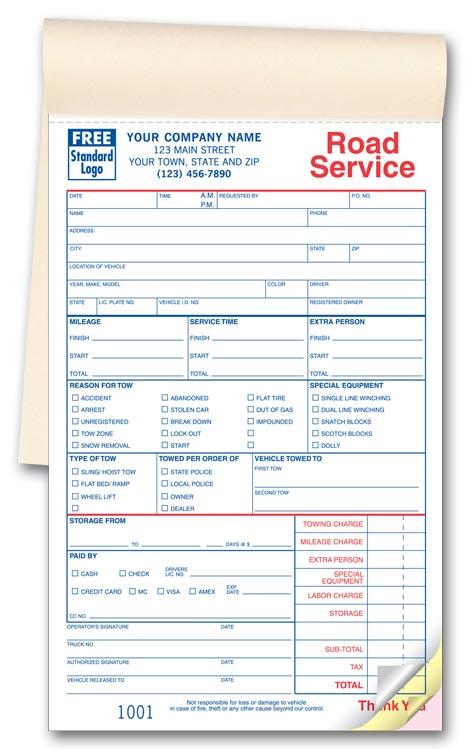Road Service Form - Booked