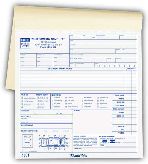 Booked Towing Service Order Form