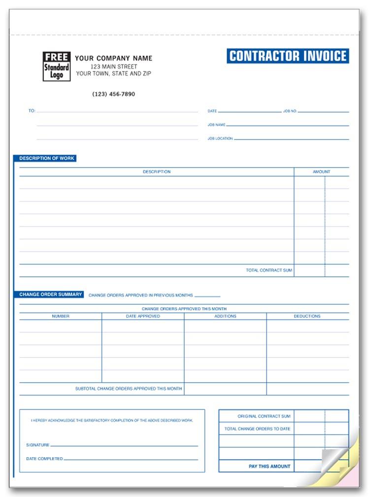 General Contractor Business Invoices