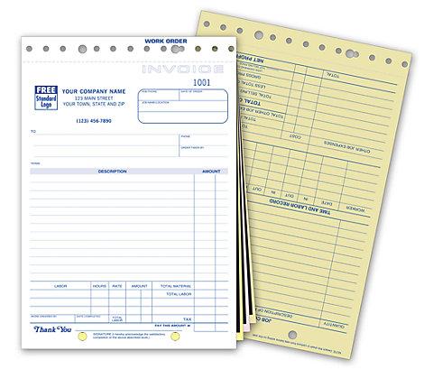 Carbon Copy Job Invoice Forms