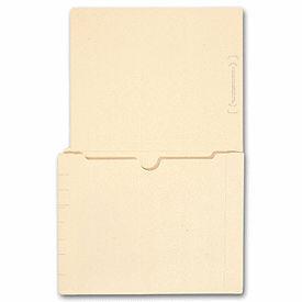 End Tab Full Pocket Manila Folder, 11 pt, No Fastener