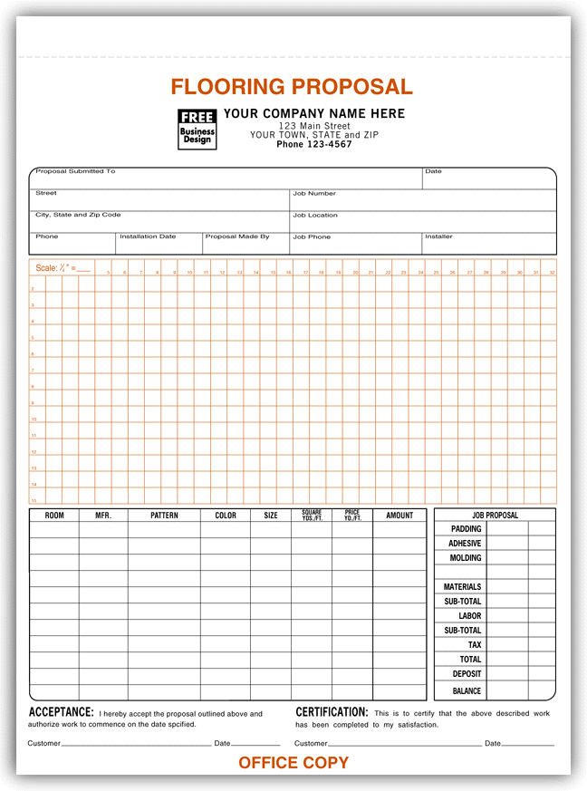 Flooring Proposal Forms with Signature