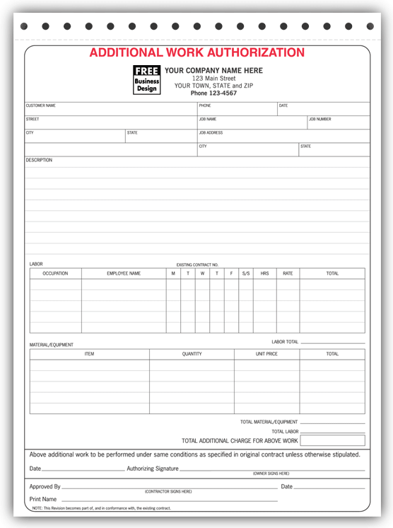Work Authorization Business Forms